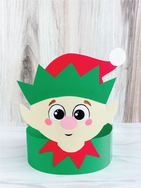 Looking for an easy and quick elf craft for the kids to make this Christmas? This elf headband craft is it! Download the free printable template and make with preschoolers this year! Elf Headband Craft For Kids, Elephant Headband Craft, Christmas Headband Craft, Christmas Elf Ears, Elephant Headband, Elf Headband, Santa Headband, Christmas Headband Diy, Arts And Crafts Christmas