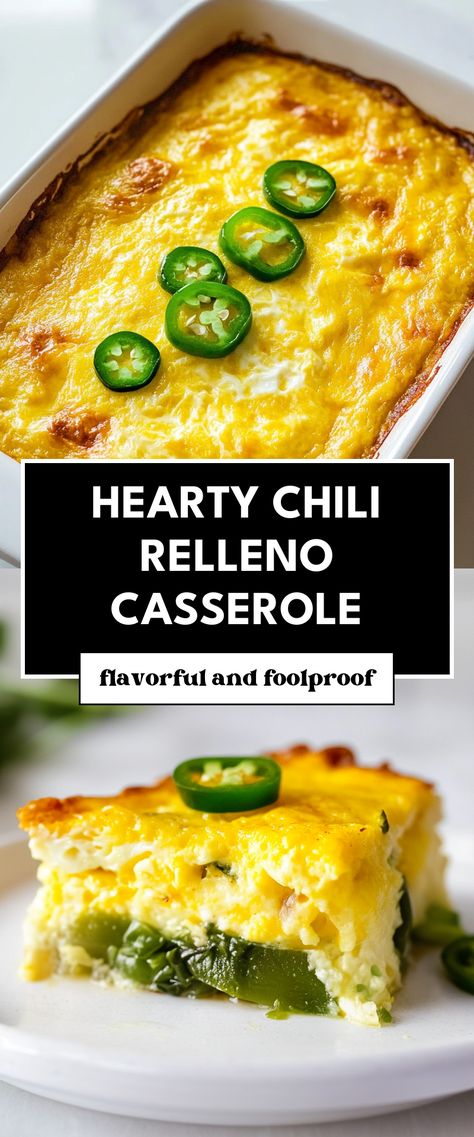 Image for Hearty Chili Relleno Casserole Chilli Relleno Recipe Casserole, Chili Relleno Casserole Easy, Chilli Relleno Recipe, Cherokee Food, Relleno Casserole, Chili Relleno Casserole, Food For Family, Cheese Alternative, Mexican Treats