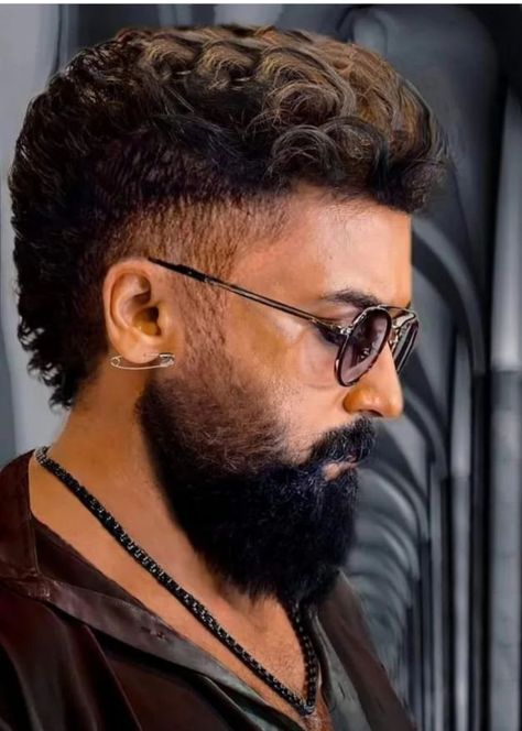 Surya Actor Hairstyle, Surya Hairstyle, New Beard Style, Crew Cut Haircut, Fade Haircuts For Men, Short Hair With Beard, Best Fade Haircuts, Low Taper, Mohawk Hairstyles Men