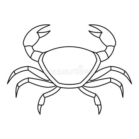 Crab icon, outline style stock illustration Crab Outline, Crab Illustration, Web Illustration, Outline Illustration, Outline Drawing, Illustration Style, Outline Drawings, Hand Embroidery Art, Styled Stock