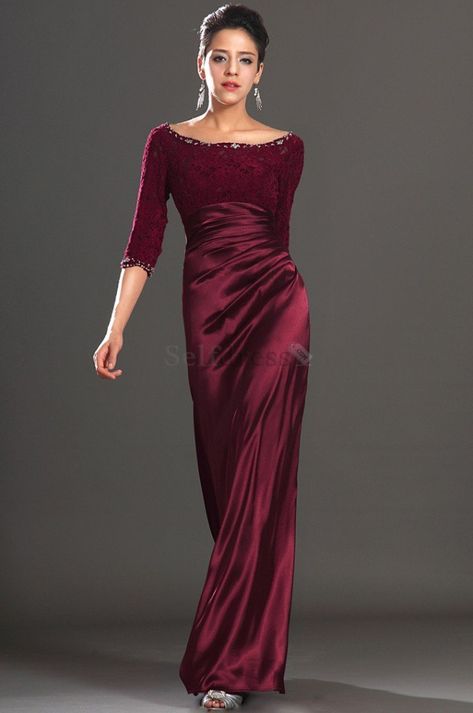 Burgundy Mother Of The Bride Dresses - Wedding and Bridal Inspiration Mom Wedding Outfit, Burgundy Mother Of The Bride Dress, Vestidos Color Vino, Easter Dresses For Toddlers, Mother Of Groom Dresses, Satin Evening Dresses, 2014 Dresses, Mom Wedding, Mob Dresses