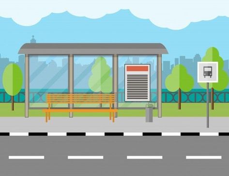 Cartoon Background City, Street Cartoon Background, Cartoon Road Background, Cartoon City Background, Cartoon Road, Vector Bus, Street Cartoon, Cartoon Town, Road Background