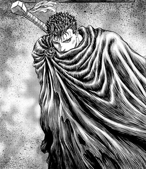 Berserk Vagabond, Berserk Art, Black Swordsman, Guts Berserk, Berserk Guts, Berserk Manga, Kentaro Miura, Manga Panels, Ink Drawing