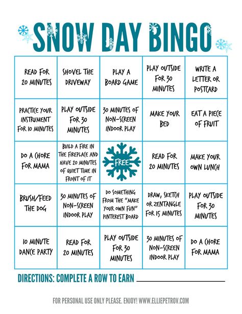 snow day bingo Winter Activities For Adults, Snowday Activities, Cup Of Cocoa, Snow Activities, Winter Activities For Kids, Outdoor Games For Kids, Snow Days, Bingo Printable, Activities For Adults