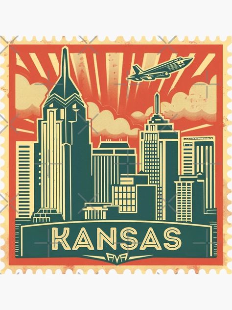 "Vintage Kansas City Skyline Stamp Design" Sticker for Sale by tiigerdad | Redbubble Vintage Kansas City, Kansas City Skyline, Vintage Postage Stamps, Vintage Postage, Design Sticker, Stamp Design, City Skyline, Buy Vintage, Postage Stamps