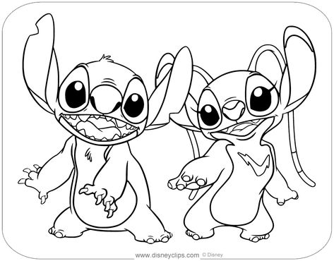 Coloring Pages Mario, Stitch Colouring, Lilo And Stitch Coloring Pages, Girly Coloring Pages, Angel Lilo And Stitch, Stitch Coloring, Eeyore Pictures, Angel Stitch, Angel Coloring Pages