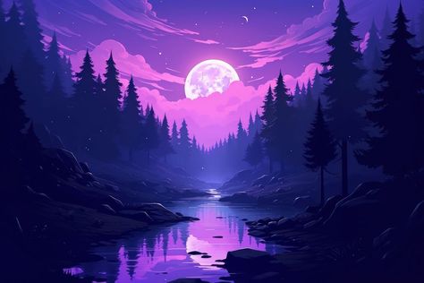 Purple Anime Landscape, Dark Purple Laptop Wallpaper, Purple Aesthetic Landscape, Purple Landscape Wallpaper, Purple Background Landscape, Purple Forest, Purple Aesthetic Desktop Wallpaper, Purple Landscape, Destop Wallpaper