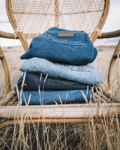 WIndy Peak Vintage on Instagram: “Nothing like a fresh stack of vintage denim.” Sustainable Denim, Denim Jeans Photography, Denim Flatlay, Jeans Product Photography, Denim Flat Lay Photography, Denim Vintage Photography, Laydown Photography, Denim Photography, Jean Organization