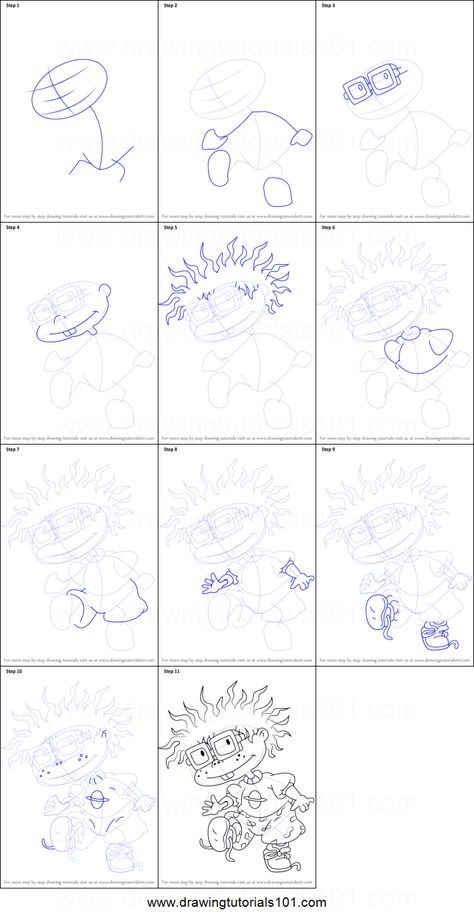 Chuckie is the lead deuteragonist of the series and he is the best friend of Tommy. He has a scratchy voice, peeled skin and he looks all nerdy with those eyeglasses he has. Chucky Rugrats Drawing, How To Draw Rugrats Step By Step, How To Draw Rugrats, Rugrats Drawings Easy, Rugrats Drawings, Rugrats Nails, Chucky Drawing, Disney Drawing Tutorial, Hand Art Kids