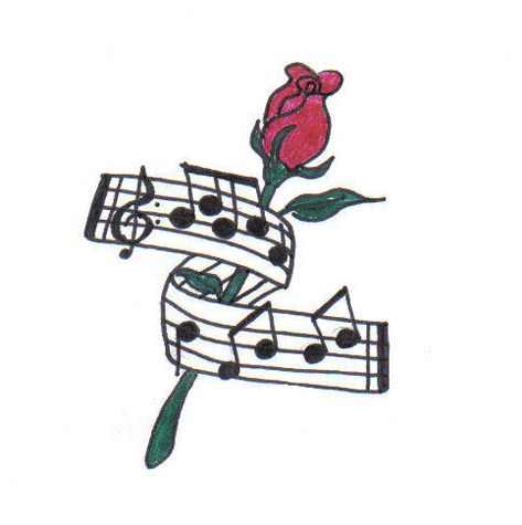 Music Tattoo by MegFire Treble Clef With Rose Tattoo, Cupcake Tattoo Designs, Treble Clef Tattoo, Enough Tattoo, Cupcake Tattoos, Rose Music, Blue Rose Tattoos, Music Tattoo Designs, Tattoo Rose