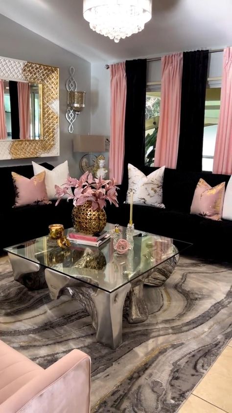 Girl Apartment Decor, Gold Living Room Decor, Glam Living Room Decor, Apartment Decorating Living, Elegant Living Room Decor, Wall Decoration Ideas, Living Room Decor Gray, First Apartment Decorating, Gold Living Room