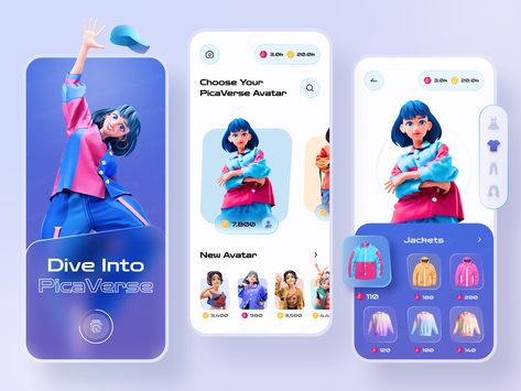 Nft Design Ideas, Game App Ui, Profile Picture Design, Metaverse Design, Create Avatar, Ui Ux 디자인, Mobile App Design Inspiration, App Interface Design, Game Ui Design