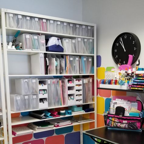 Home Work Space, Craft Storage Organization, Totally Tiffany, Scrapbook Storage, Scrapbook Organization, Craft Space, Creative Scrapbook, Craft Rooms, Craft Room Storage