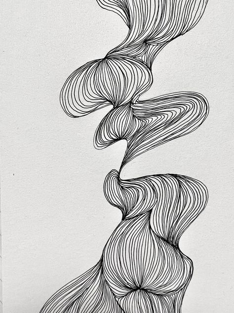 A drawing that resembles the smoke, it’s done without a sketch. Done with pens it’s made if smooth and wavy lines. Perfect for clearing your mind and as an easy art challenge Wavy Drawings, Water Line Drawing, Wavy Line Art, Northern Attitude, Energy Artwork, Clearing Your Mind, Freehand Sketch, Waves Line, Line Sketch