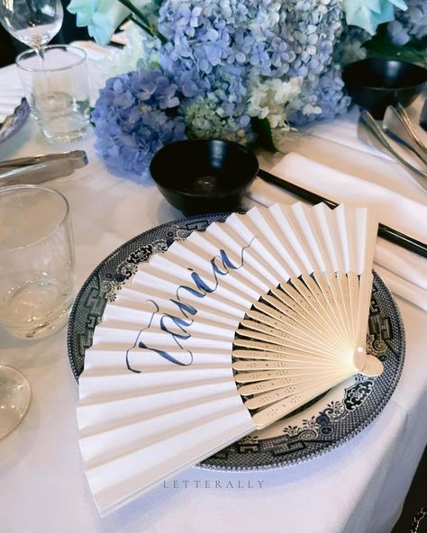 This paper fan will definitely be a spotlight at the event. It is so artsy and can be personalised with your name in calligraphy style. It… | Instagram Bola Disco, Ramadan 2025, Calligraphy Wedding Stationery, 33 Birthday, Fan Wedding Favors, Personalised Fans, Fan Favors, Cafe Menu Design, 33rd Birthday