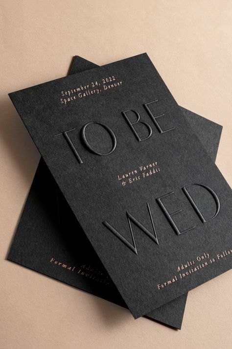 Jolie & Co. Black On Black Wedding Invitations, Black Affair Wedding, Black Silver White Wedding Color Schemes, Deboss Wedding Invitation, Classic Industrial Wedding, Chic Wedding Color Schemes, White Wedding Black Accents, Brown Black And White Wedding, Save The Date Luxury