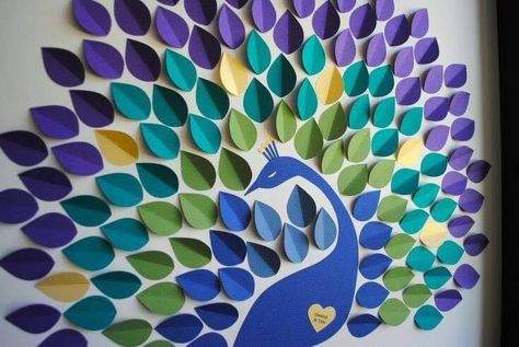 Amazing Art and Craft Wall Decor... - Arts, Crafts & Ideas Diy Peacock, Craft Wall Decor, Ganpati Decor, Paint Chip Art, Peacock Party, Ganpati Decoration At Home, Chip Art, Janmashtami Decoration, Ganapati Decoration