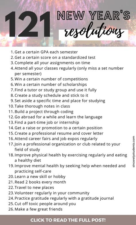 Want to transform your life in 2023? Check out these 121 new year's resolution ideas, perfect for students. Learn how to improve your academics, caraeer, personal life, relationships, and overall life with these goals. Resolution Ideas, Modest Wardrobe, New Year Resolutions, Christmas Preparation, Study Schedule, New Year's Resolution, Student Goals, New Year's Resolutions, Year Resolutions