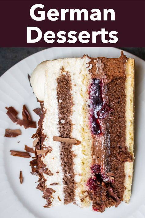 Discover the best desserts and pastries to eat when you visit Germany. | German desserts | German pastries | desserts in Germany | desserts from Germany German Kuchen Recipes Germany, German Pie Recipe, German Desserts Easy Simple, Eastern European Recipes Desserts, German Food Recipes Dessert, German Pastries Recipes, Bavarian Desserts, October Fest Desserts, German Kuchen Recipes