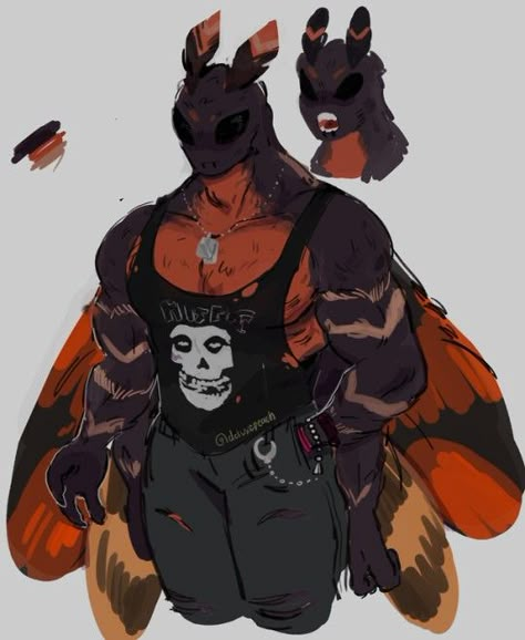 Moth Fursona Art, Buff Goth Men, Moth Character Design Male, Moth Boy Oc, Goth Fursona, Monster Art Reference, Moth Oc Art, Moth Oc Male, Moth Fursona