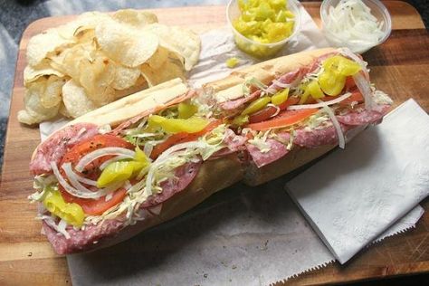 very tasty, we made it with a loaf of french bread (I know, I know, it is an ITALIAN sandwich), lots of left overs, Mmmmmm Goulash American, Italian Hoagie Recipe, Hoagie Sandwiches, Italian Hoagie, Sub Sandwich, Roast Beef Sandwich, Subway Sandwich, Best Sandwich Recipes, Pastrami Sandwich