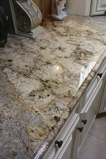 Yellow river granite counter tops - traditional - new york - by La Pietra Marble, Inc. Countertop Samples, Replacing Kitchen Countertops, Kitchen Remodel Countertops, Kitchen Granite, Kitchen Countertop Materials, Countertop Ideas, Granite Colors, Boston Cream, Granite Countertops Kitchen