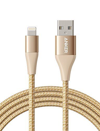 Anker PowerLine+ II Lightning Cable (6ft), MFi Certified for Flawless Compatibility with iPhone X/8/8 Plus/7/7 Plus/6/6 Plus/5/5S and More(Gold) Ipad 4th Generation, Smartphone Gadget, Hospital Bag Essentials, Power Bank Charger, Amazon Devices, Apple Iphone 5s, Ipod Nano, Iphone Charger, Sport Earbuds