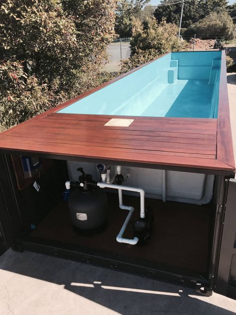 Container Swimming Pool, Piscina Container, Shipping Container Swimming Pool, Ideas De Piscina, Kleiner Pool Design, Shipping Container Pool, Deck Piscina, Container Pool, Beach Backyard