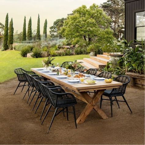 Backyard Dining, Deck Dining, Teak Outdoor Furniture, Outdoor Dining Spaces, Outdoor Tables And Chairs, Mesa Exterior, Dining Table Legs, Teak Outdoor, The White Company