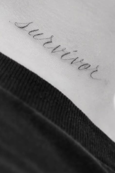 Demi Lovato's New Neck Tattoo Says Everything It Needs to in a Single Word: "Survivor" Demi Tattoo, Sa Tattoos, Forearm Word Tattoo, Demi Lovato Tattoos, Survivor Tattoo, Country Tattoos, Meaningful Tattoo Quotes, Faith Tattoo, Flame Tattoos