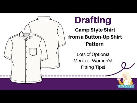 (4) How to Draft a Camp Shirt sewing pattern starting with a Button-Up Shirt Pattern - YouTube Spring Button-up Camp Shirt With Button Closure, Men’s Button Up Shirt Pattern, Mens Button Up Shirt Sewing Pattern Free, Cheap Patterned Button-up Camp Shirt, Cheap Button-up Camp Shirt For Outdoor, Affordable Outdoor Button-up Camp Shirt, Camp Style, Shirt Sewing Pattern, Camping Shirt