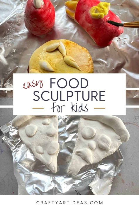 Are you looking for an easy food sculpture art lesson? This elementary 3-d art lesson is an awesome, fun and clean sculpture project to try. Model Magic Food Sculpture, Sculpture Lessons Elementary, Sculpture Art Lessons Elementary, 3d Elementary Art Projects, Sculpture Projects For Middle School, Model Magic Art Lesson Elementary, Model Magic Art Lesson, Model Magic Art Lessons, 3d Art Projects For Elementary Students