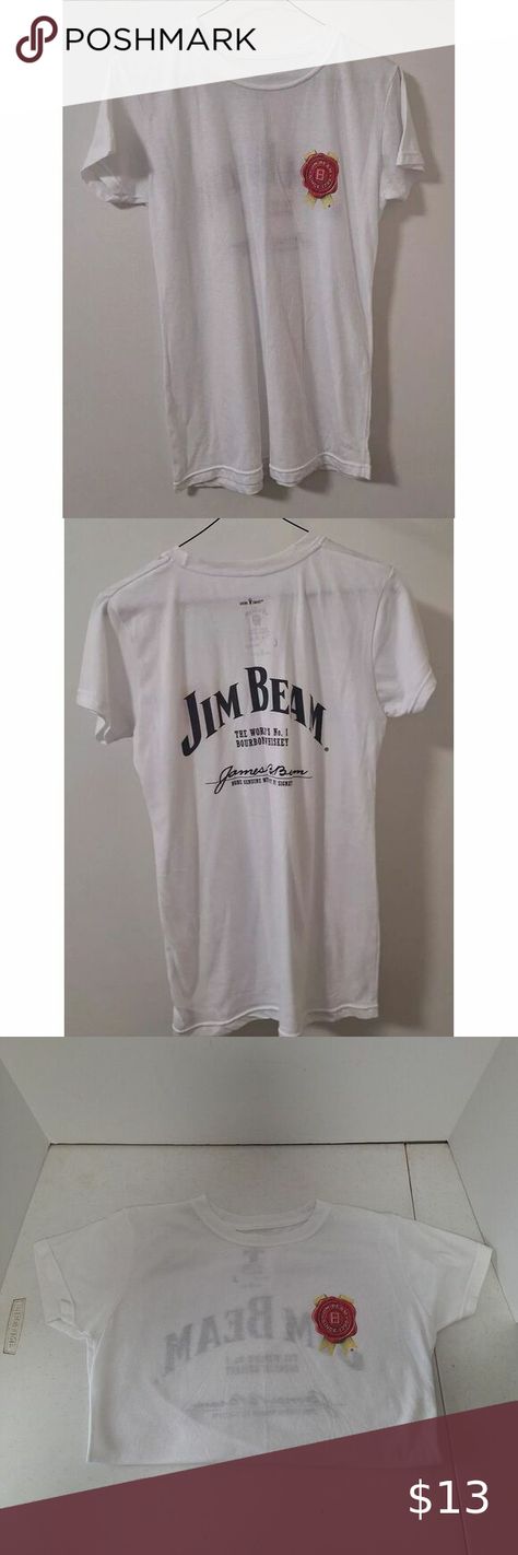 Jim Beam Women's White T Shirt L Kentucky‎ Straight Bourbon Whiskey