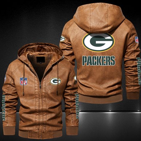 Mens Green Bay Packers Leather Jackets No 2 Men Personalized Jacket, Mens Green, Football Games, Green Bay Packers, Green Bay, Favorite Team, Warm And Cozy, No. 2, Leather Jacket