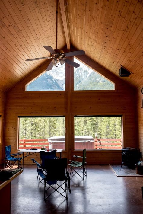 Before And After: A Dated Cabin Becomes a Modern Scandinavian-inspired Colorado Retreat! Cabin Remodel Before And After, Wood Stove Hearth Pads, Log Cabin Remodel, Modern Mountain Cabin, Modern Cabin Design, Wood Stove Hearth, Scandinavian Cabin, My Scandinavian Home, Dark Wood Floors