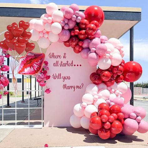 Valentines Balloons, Birthday Party Theme Decorations, Big Balloons, Red Balloon, White Balloons, Arch Kit, Pink Balloons, Graduation Decorations, Heart Balloons