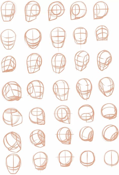 Face Angles Drawing Tutorials, Human Face Tutorial Drawing, Draw Heads Angles, Anatomy Reference Head Sketch, Drawing Heads From Different Angles, Head Drawing Loomis Method, Head Drawings Sketches, Drawing Methods Sketch, Head Design Drawing