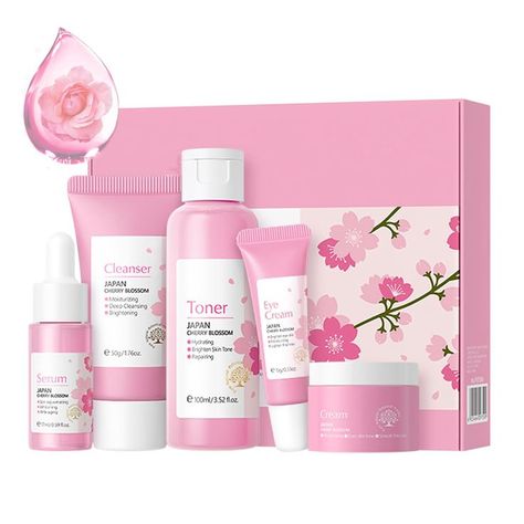 #affiliate Korean Skin Care Set - Sakura Skin Care Sets & Kits - Women Gift Sets with Cleanser-Toner-Serum-Face Cream-Eye Cream-Skin Care Routine Kit for Women (One Size, … in 2024 | Skincare set, Skin care cream, Cleanser and toner Sakura Skincare, Skincare Gifts, Eye Skin Care, Beauty Products Gifts, Moisturizing Toner, Gifts Set, Cream Face, Facial Skin Care Routine, Top Skin Care Products