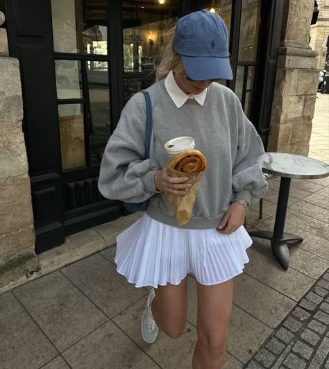 Academia Outfits, Rock Outfit, White Mini Skirt, 가을 패션, Back To School Outfits, Tennis Skirt, Outfits Casuales, School Outfits, Preppy Style