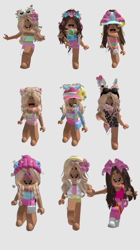 preppy Roblox avatars! Preppy Summer Roblox Avatars, Adopt Me Outfits Ideas Preppy, Beachy Roblox Avatar, Cute Summer Roblox Avatars, Adopt Me Preppy Avatar, Preppy Roblox Adopt Me, Preppy Avatar Roblox Girl, Roblox Avatars Summer, Preppy Adopt Me Outfits