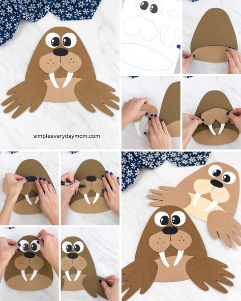 🖐️ Walrus Handprint Craft ✂️ Get the... - Fun Crafts For Kids | Facebook Walrus Craft, Craft Kids, Handprint Craft, Fun Crafts For Kids, Animal Planet, Hand Print, Fun Crafts, Birthday Parties, Crafts For Kids