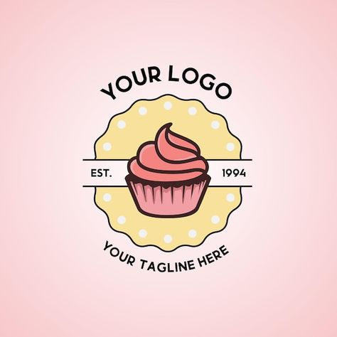 Logo For Bakery, Cupcake Logo, Cup Logo, Bakery Logo, Bakery Logo Design, Branding Inspiration, Vector Photo, Design Logo, Logo Templates