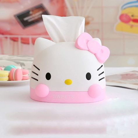 Tissue Dispenser Box Hello Kitty Tissue, Hello Kitty Bathroom, Office Christmas Gifts, Hello Kitty Decorations, Tissue Dispenser, Box Table, Napkin Dispenser, Hello Kitty Rooms, Úložný Box