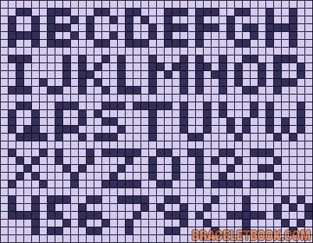 Friendship Bracelet Patterns Alpha, Alpha Friendship Bracelet Patterns, Friendship Embroidery, Alpha Bracelet, Cross Stitch Alphabet Patterns, Bead Loom Designs, Embroidery Bracelets, Cross Stitch Letters, Loom Bracelet Patterns