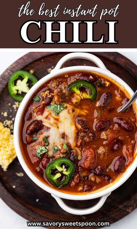 The Best Classic Chili – This traditional chili recipe with ground beef, beans, and a simple homemade blend of chili seasonings. Instant Pot Ground Beef Chili, Instapot Steak Chili, Instant Pot Chili Recipe Ground Beef, Instant Pot Chuck Roast Chili, Instapot Chilli, Instapot Chili Recipe, Chilli Recipe Instant Pot, Chili Instapot Recipe, Instant Pot Chilli