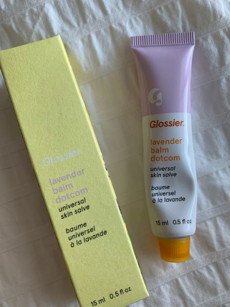 Glossier Lavender Balm, Glossier Lavender, Lavender Lip Balm, Glossier Balm Dotcom, Glossier Lip Balm, Chapstick Lip Balm, Popular Skin Care Products, Makeup Bag Essentials, Sephora Skin Care