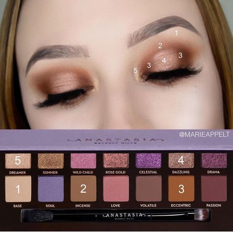 Norvina Palette Looks, Eyeshadow Palette Looks, Anastasia Palette, Anastasia Makeup, Norvina Palette, Halo Eye Makeup, Glow Makeup, Eye Makeup Steps, Anastasia Beverly Hills Makeup