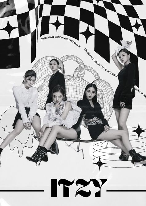 Black And White K Pop Posters, K-pop Poster Prints, Itzy Black And White Poster, Kpop Poster Collage Wall, Kpop Posters Aesthetic Black And White, Kpop Prints Black And White, Kpop Printable Poster, Room Posters Aesthetic Black And White, Black Kpop Poster