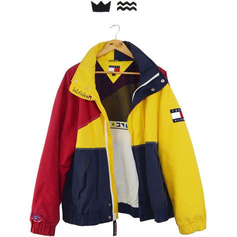 Untitled ❤ liked on Polyvore featuring jackets, outerwear, coats & jackets and tops Liquid Swords, Vintage Tommy Hilfiger Jackets, Sailing Gear, Mens Fashion Vintage, Mens 90s, 90s Fashion Outfits, Tommy Hilfiger Jackets, Linda Evangelista, Vintage Windbreaker