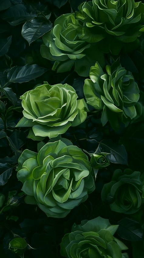 Emerald Green Esthetics, Green Flower Black Background, Ivy Green Aesthetic, Money Green Aesthetic, Green Flowers Aesthetic, Sage Green Roses, Green Flower Wallpaper, Verse Backgrounds, Jade Aesthetic